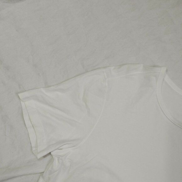 Lululemon Aloha Swiftly Tech Short Sleeve Crew White Top Spell out Womens L READ - Picture 5 of 6